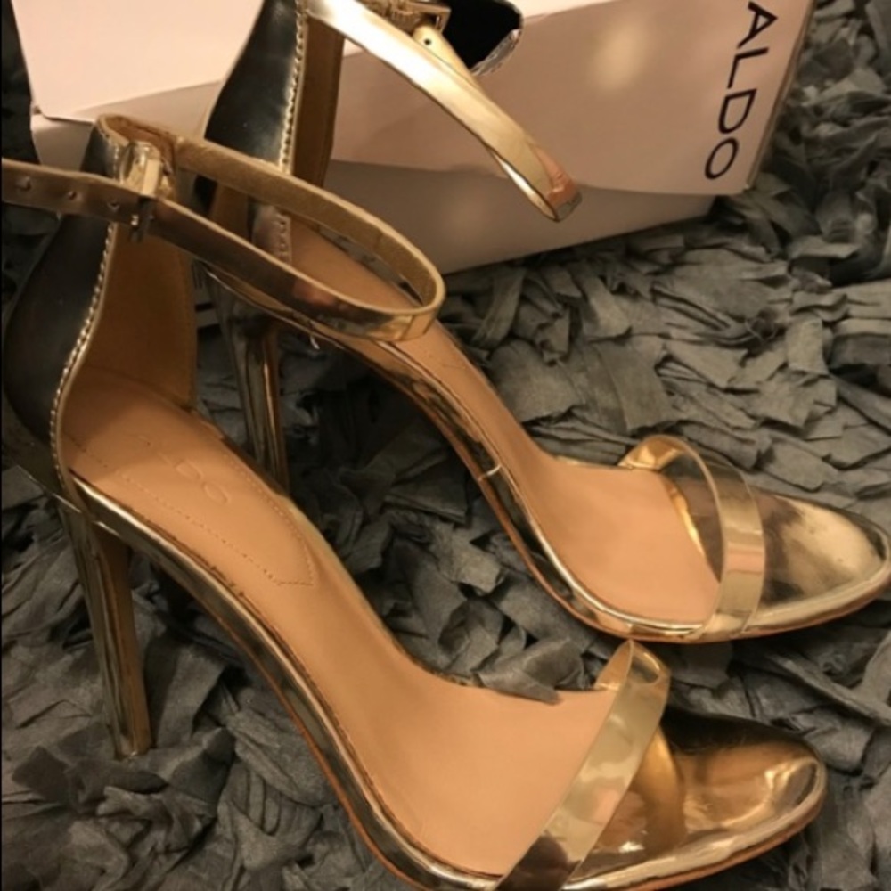 Also gold strapped heels